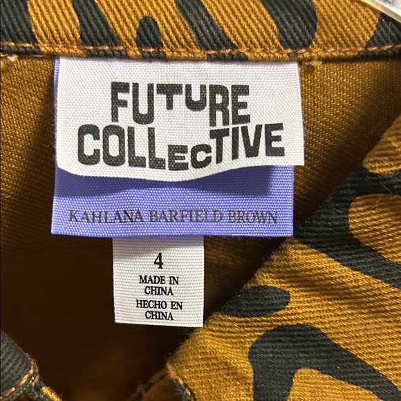 Future Collective Animal Print button Up Dress - Size 4, NWOT - Picture 2 of 7
